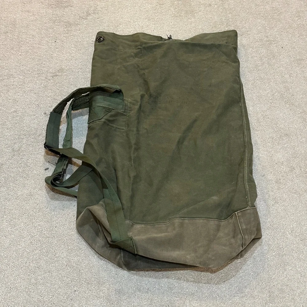 Vintage US Military Canvas Duffle Bag Olive Drab Backpack Sea Bag 36 Inch